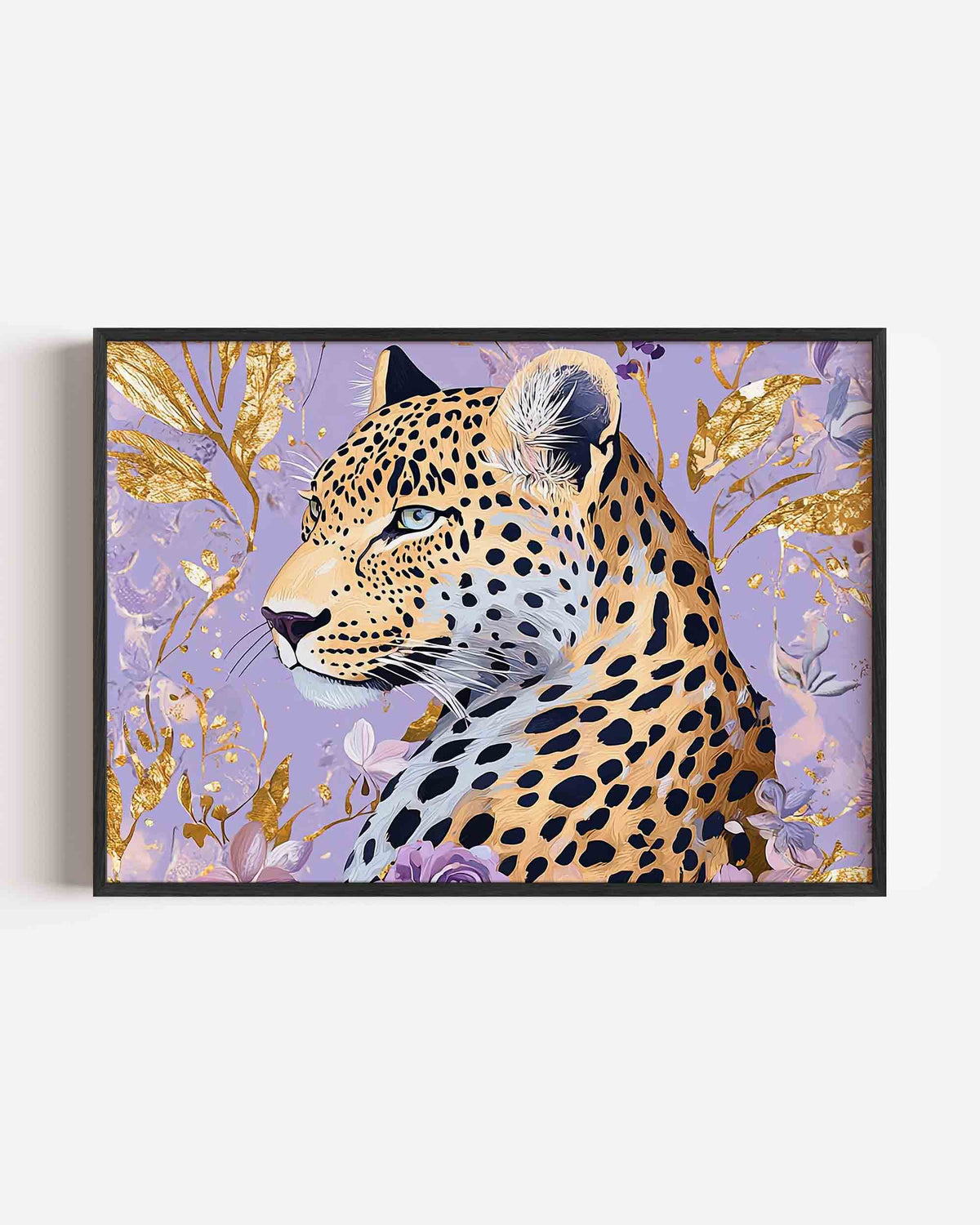 Luipaard met bloemen – jungle landscape poster als wanddecoratie
