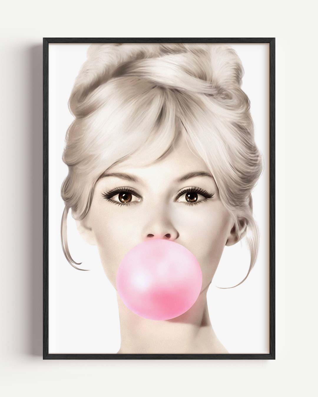 Vintage Flair Bubblegum – Popart en Streetart portret poster als wanddecoratie