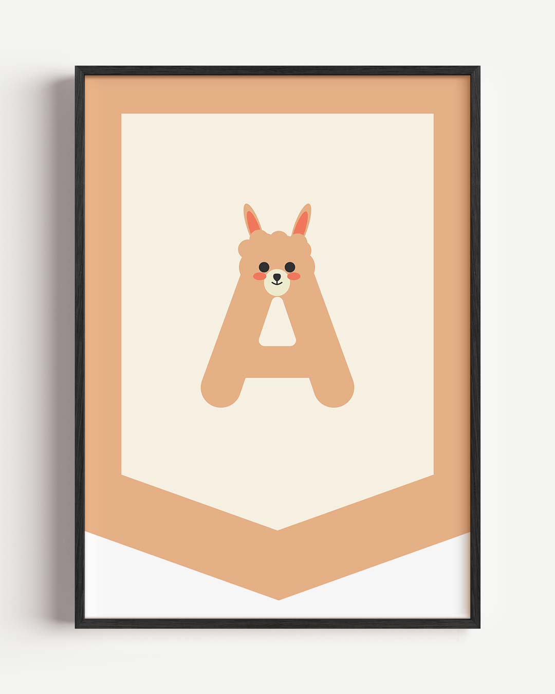 Alpaca Alfabet Kinderposter – kids portret poster als wanddecoratie