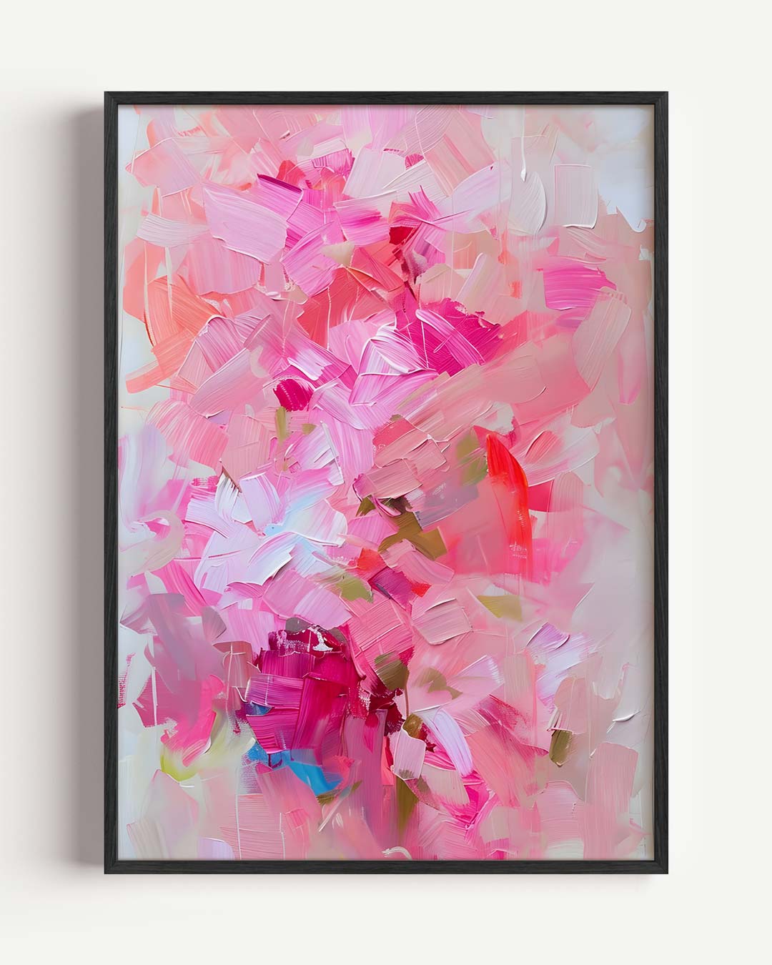 Vrolijke Roze Abstracte Kunstposter – Popart en Streetart portret poster als wanddecoratie