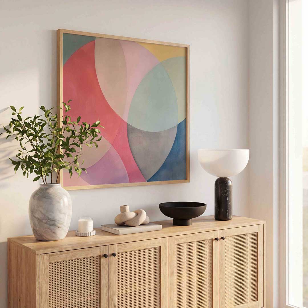 Abstracte vormen – kunst en design poster in vierkant formaat