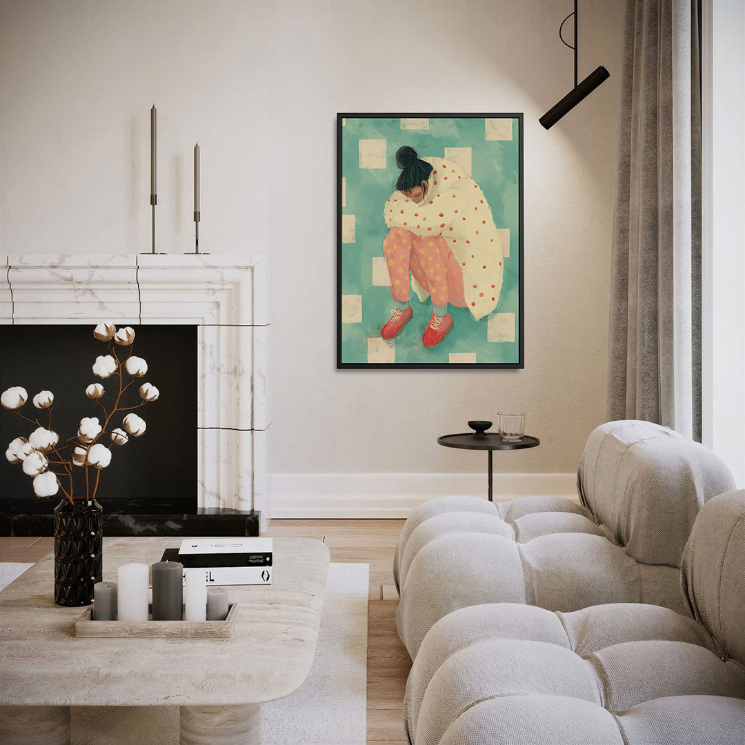 Vrouw in patroon – staand wanddecoratie kunstwerk