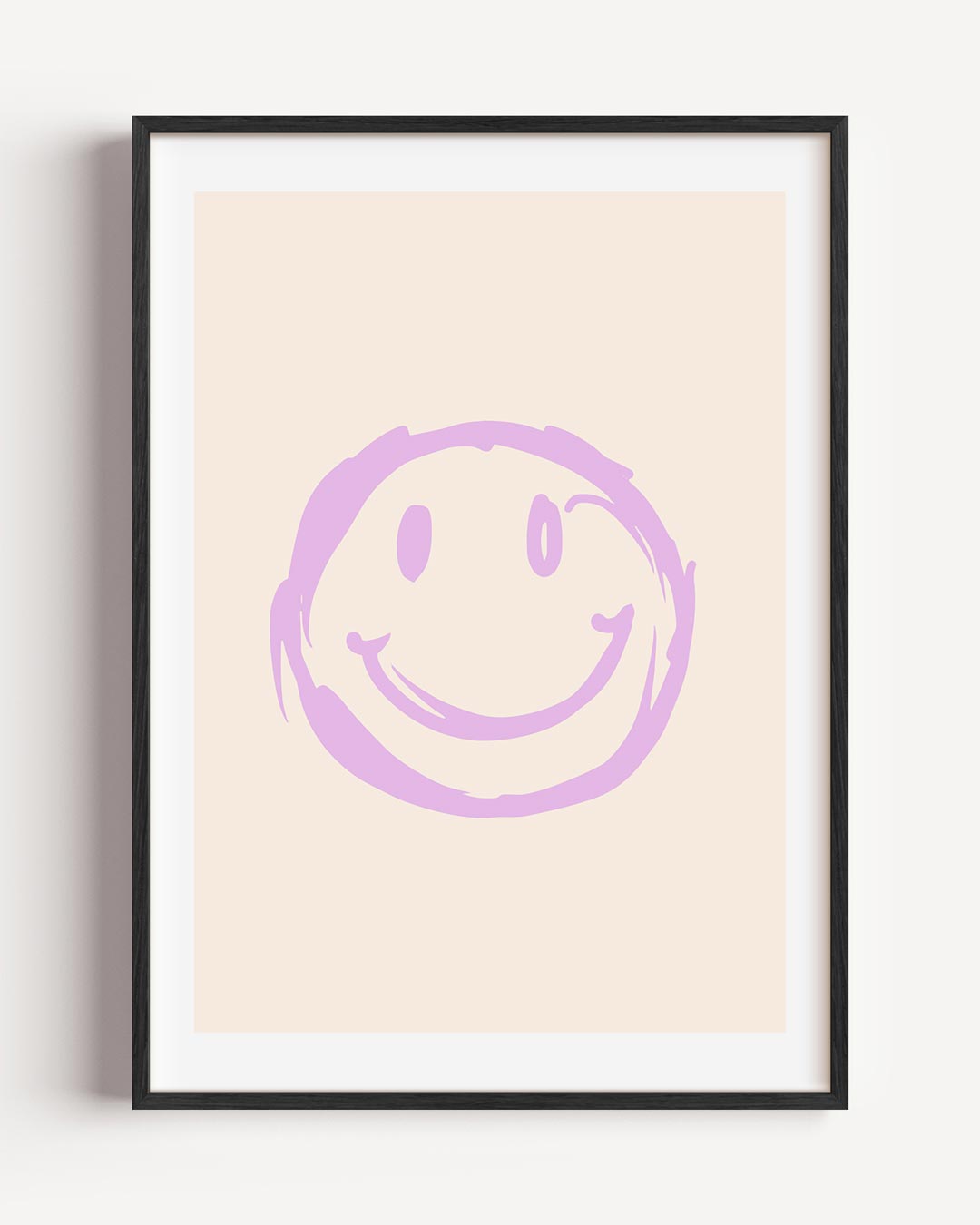 Vrolijke Pastel Smiley – moderne portret poster als wanddecoratie