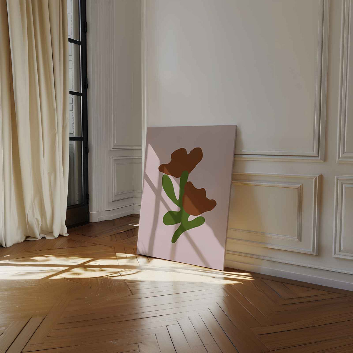 Bloemen in Abstracte Vormen – modern portret kunstwerk van WallArtistic