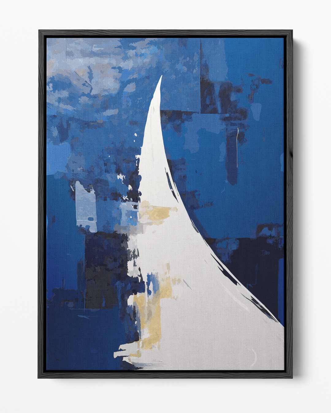 Blauwe Abstracte Golf – portret kunstwerk als wanddecoratie