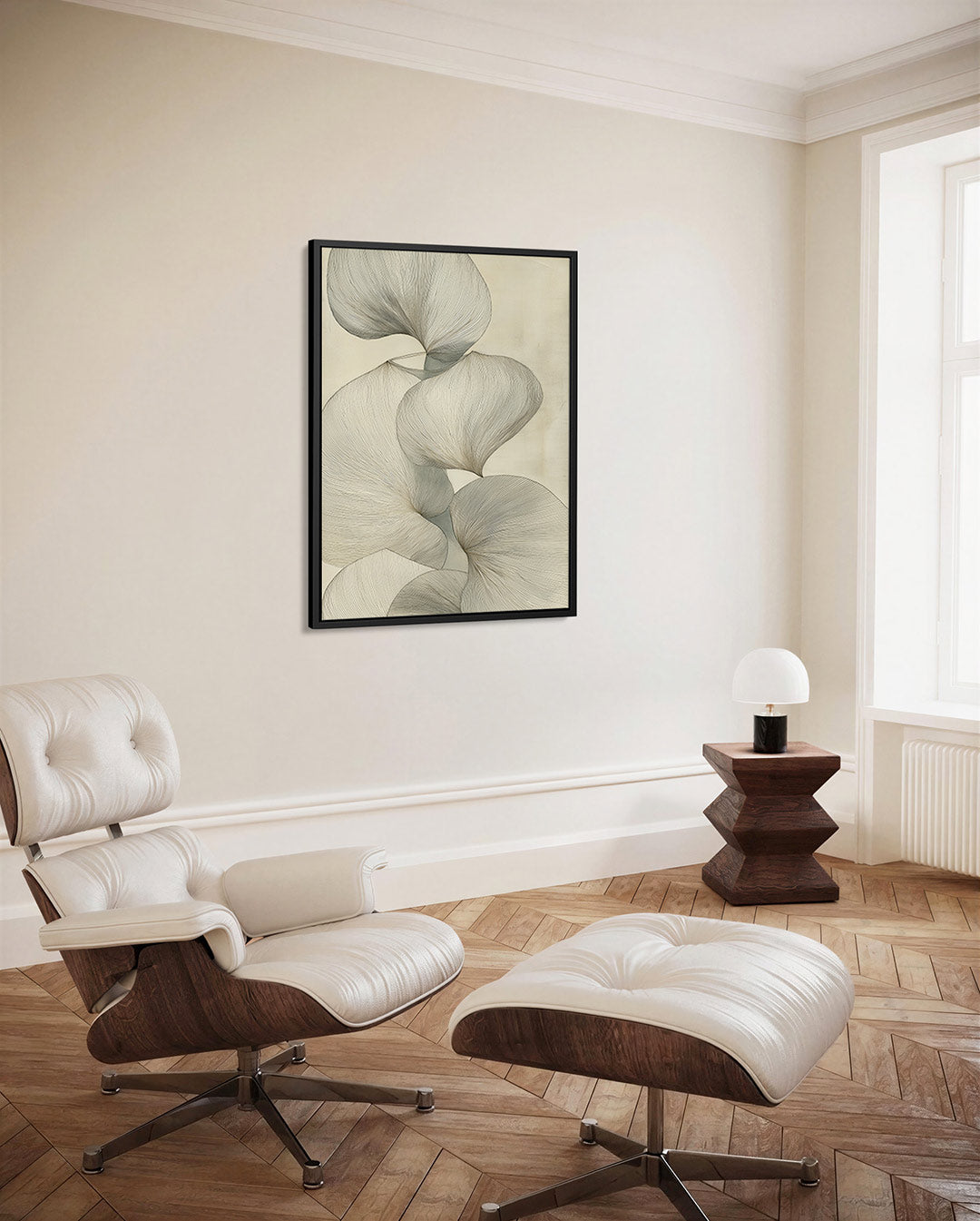 Organische lijnvormen – decoratief kunstwerk voor aan de muur