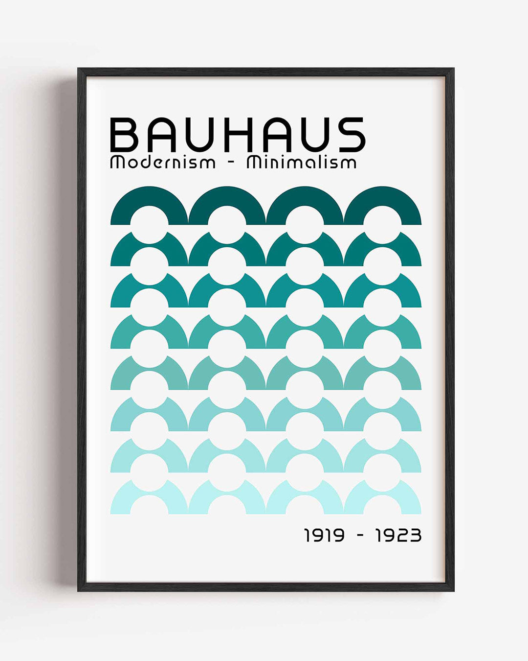 Vormritme en kleur – staande Bauhaus poster als wanddecoratie