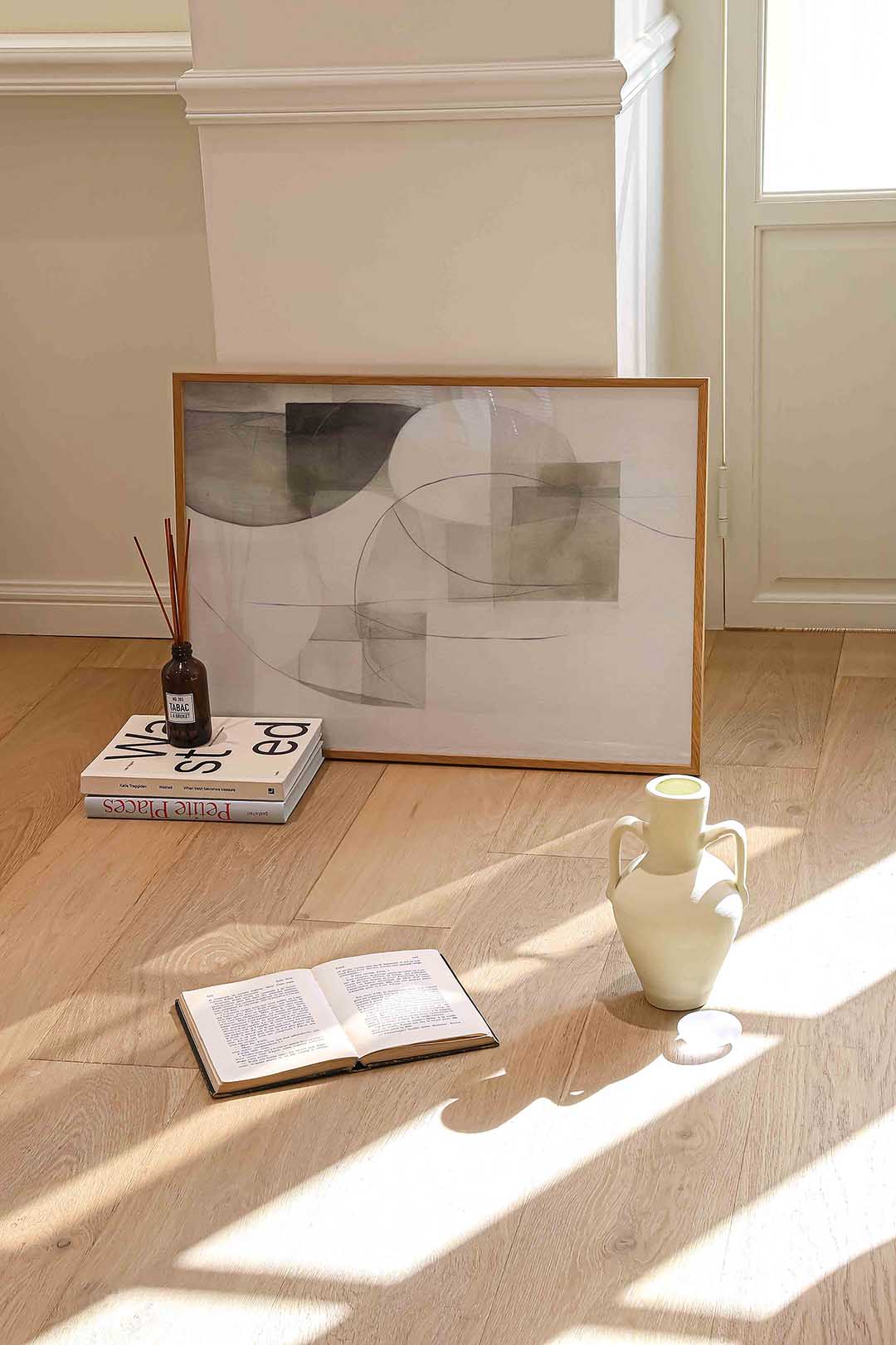 Abstracte vormen – liggende abstracte wanddecoratie van WallArtistic
