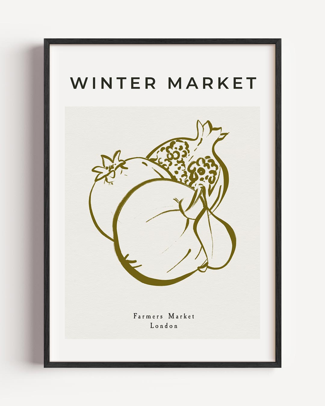 Wintermarkt Illustratie – keuken portret poster als wanddecoratie