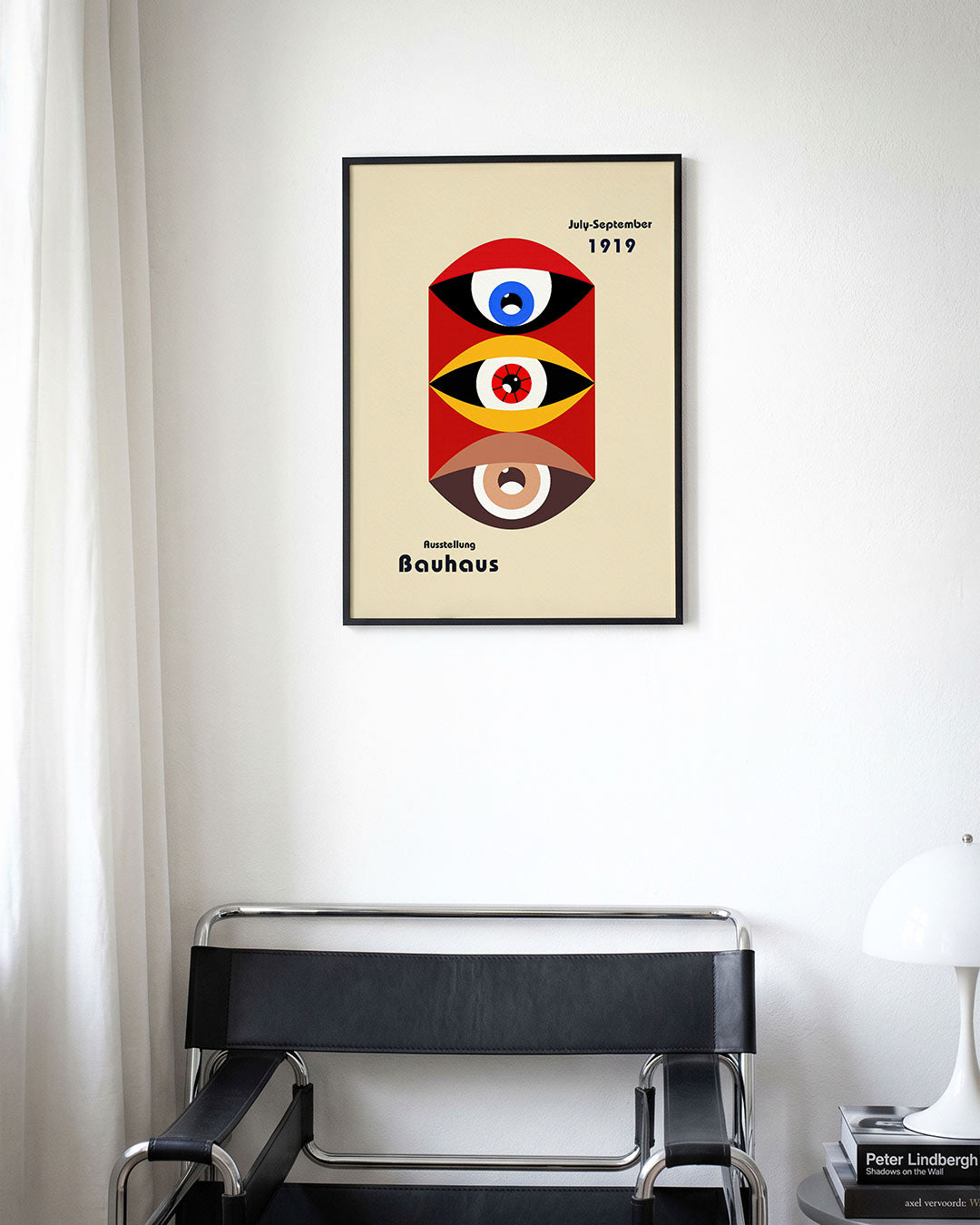 Oogvormen en kleur – moderne Bauhaus wandkunst als poster