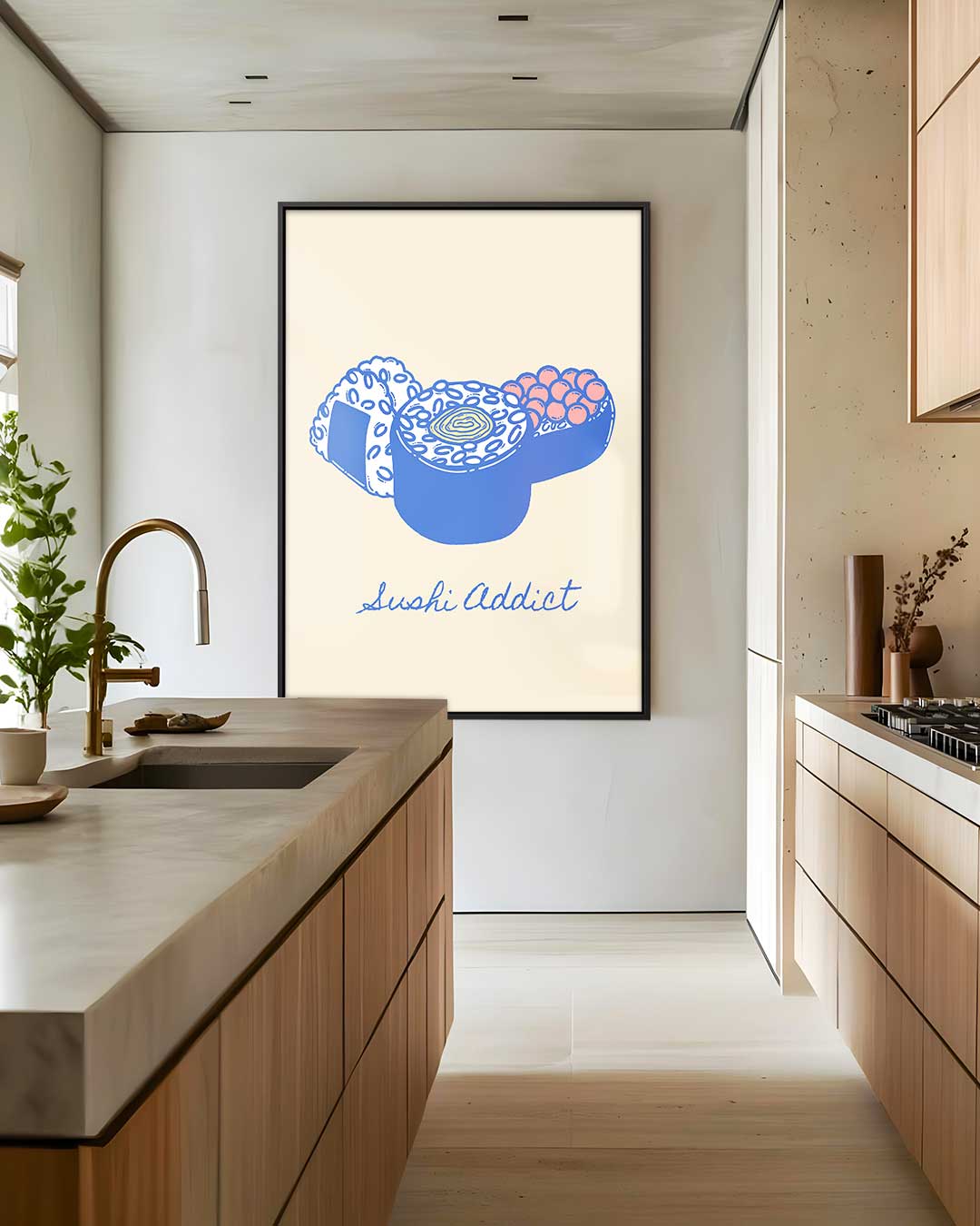 Sushi Addict Illustratie – staand kunstwerk voor modern interieur