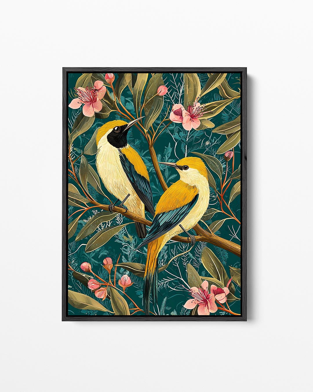 Vogels en bloemen – staand wanddecoratie kunstwerk