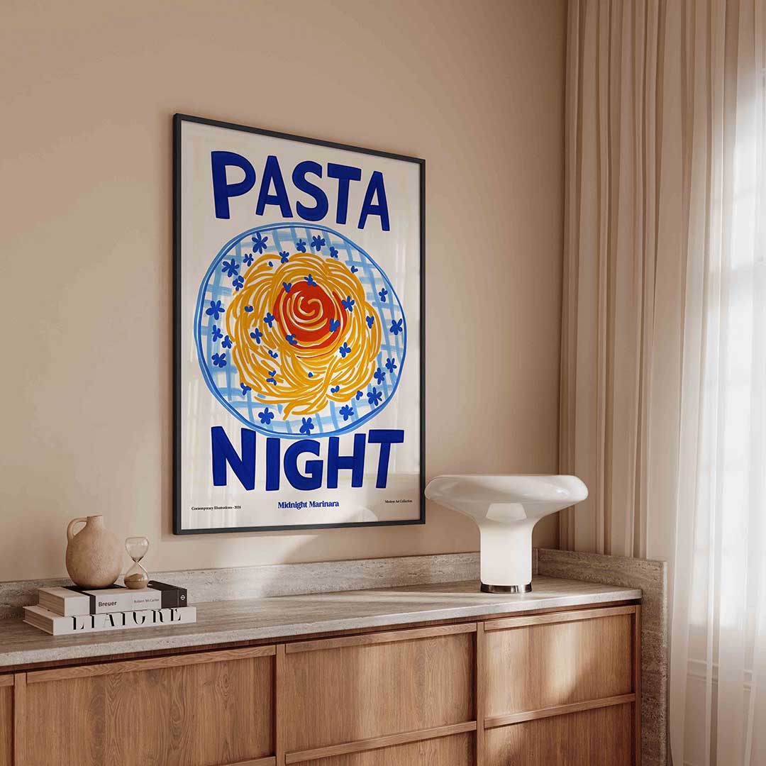 Pasta night – urban poster in staand formaat
