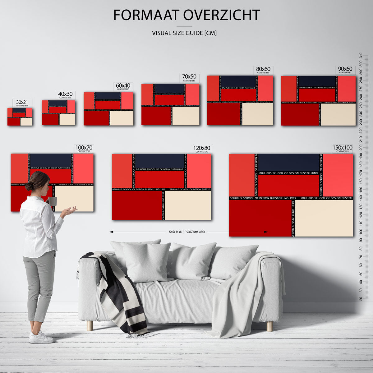 Vorm en kleurvlakken – geometrische poster in Bauhaus-stijl van WallArtistic