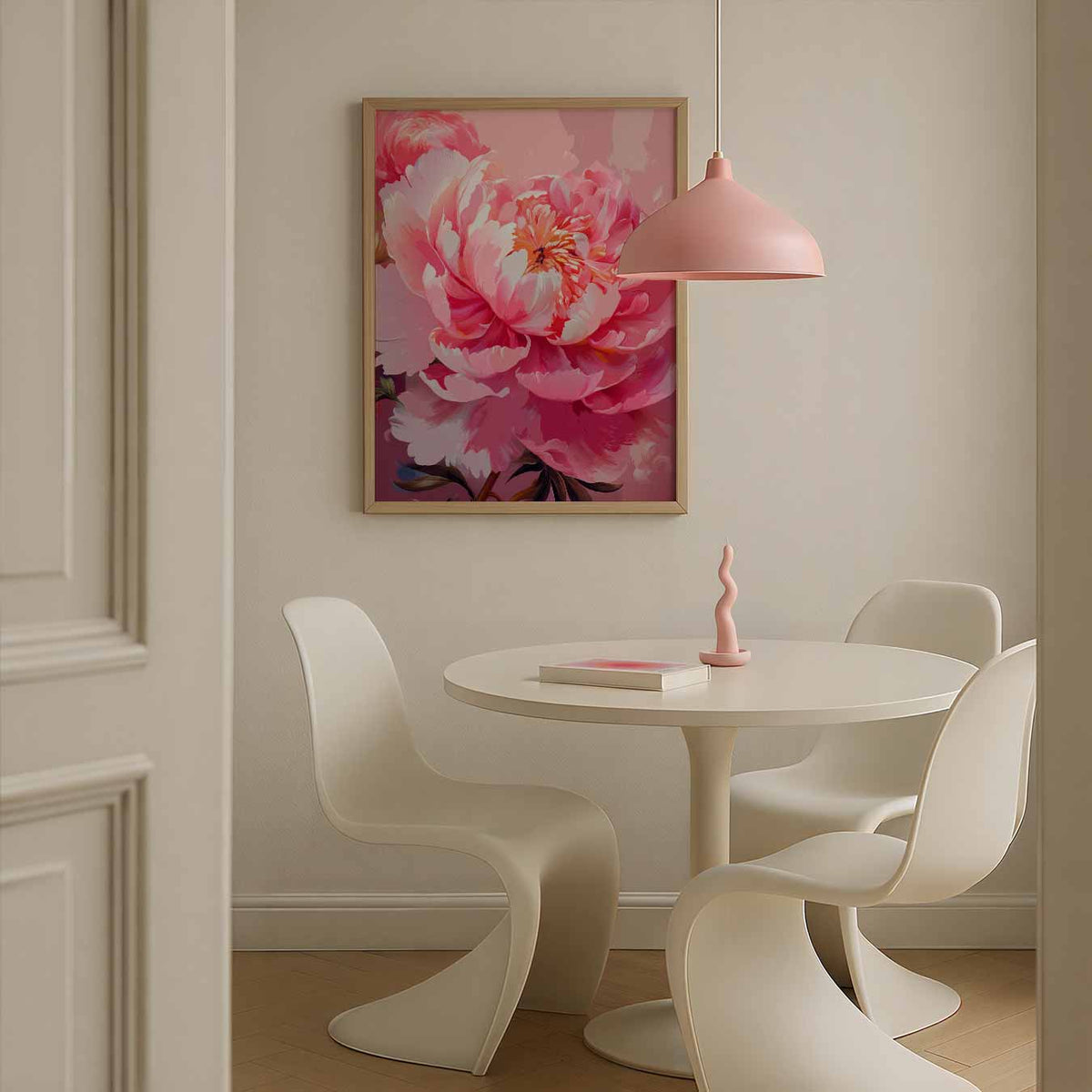 Romantische Pioenrozen – bloemen poster in staand formaat