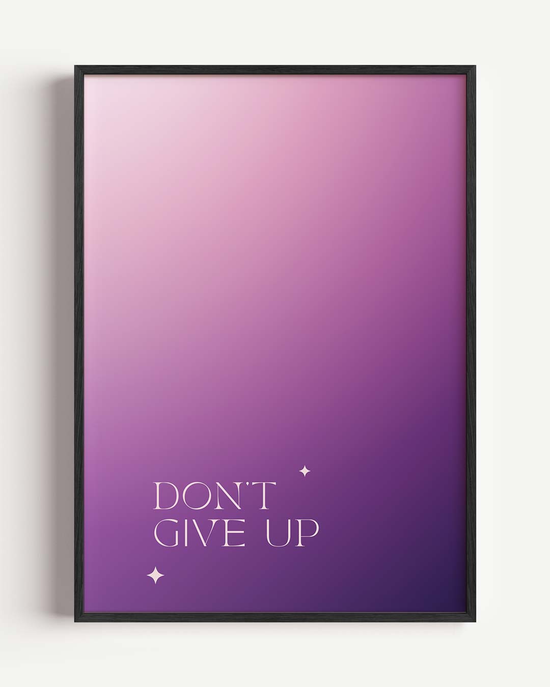 Inspirerende "Don't Give Up"-Poster – mindful portret poster als wanddecoratie