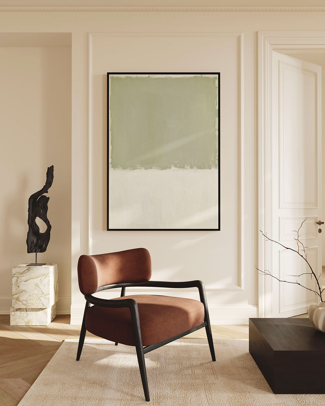 Rustige kleurencompositie – staand wanddecoratie kunstwerk