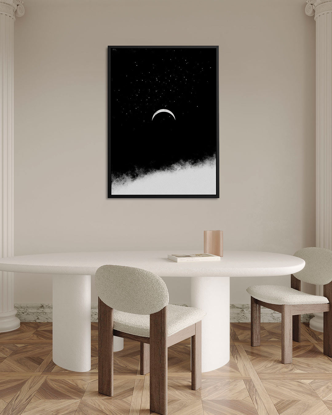 Maan en sterren – staand wanddecoratie kunstwerk