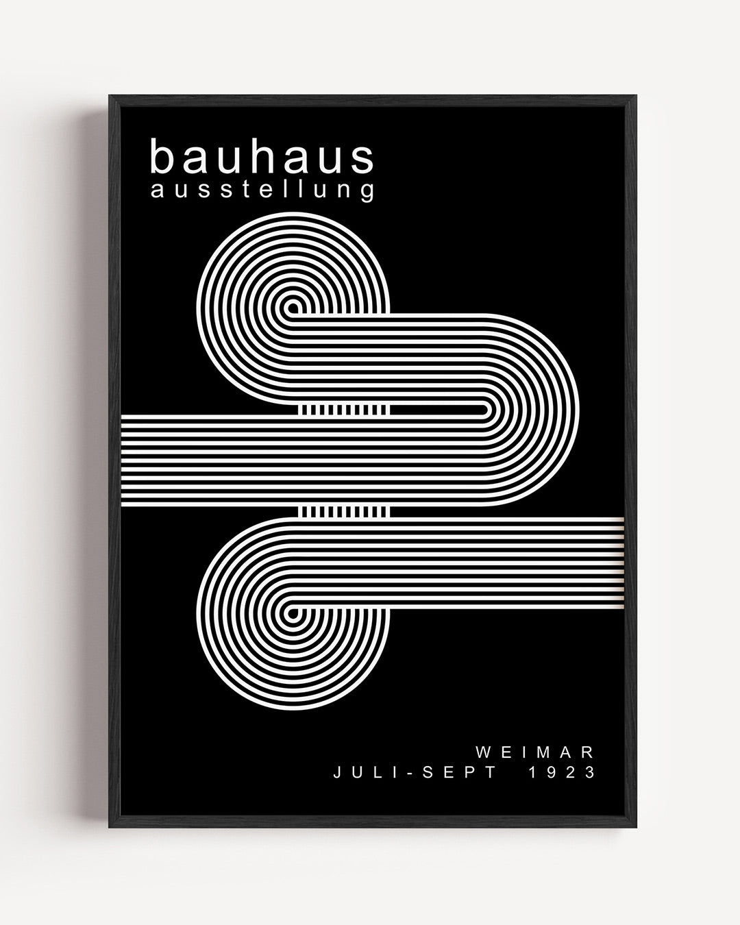 Lijnen en cirkelvormen – staande Bauhaus poster als wanddecoratie
