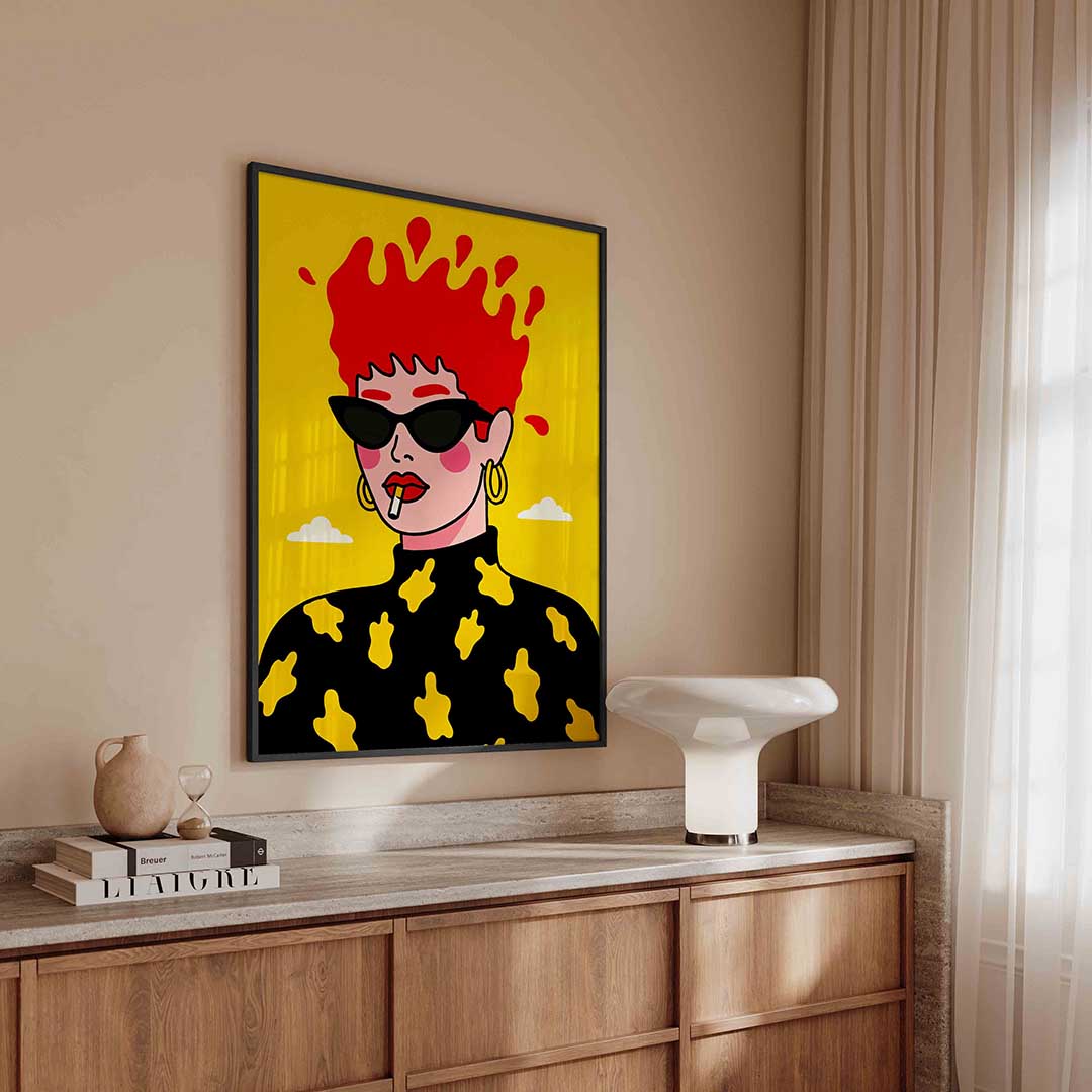 Vrouw met rode haren – urban poster in staand formaat