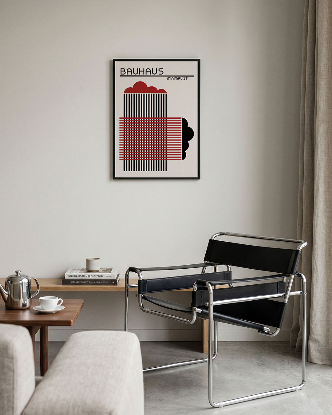 Lijnen en vlakken – geometrische Bauhaus poster in staand formaat