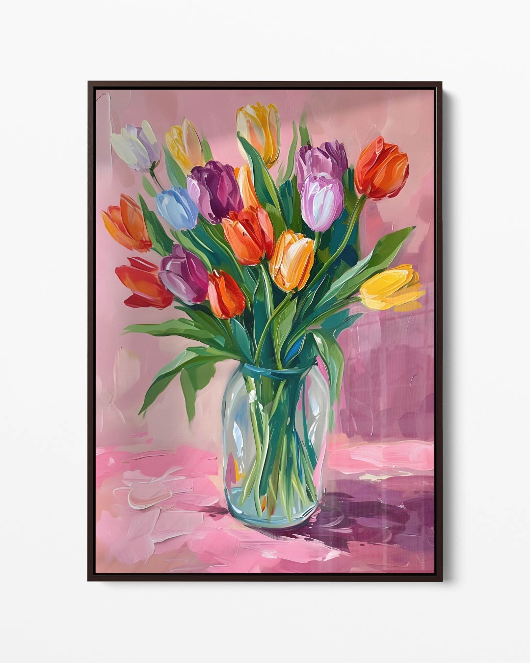 Kleurrijk Tulpenboeket – portret kunstwerk als wanddecoratie