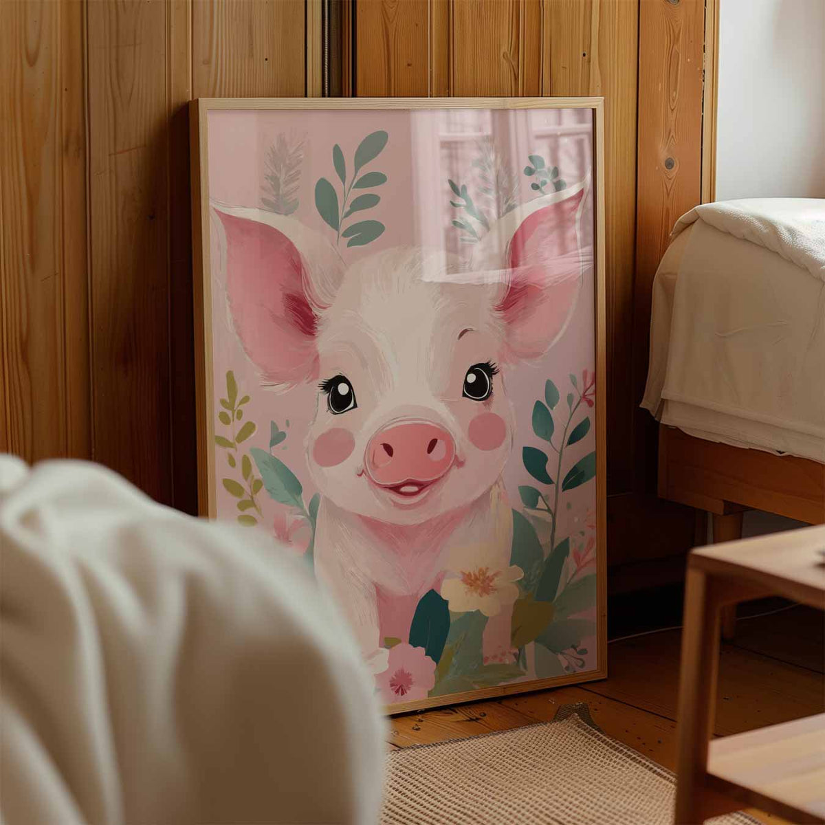 Vrolijke Varkensbloemen – kinderposter in staand formaat