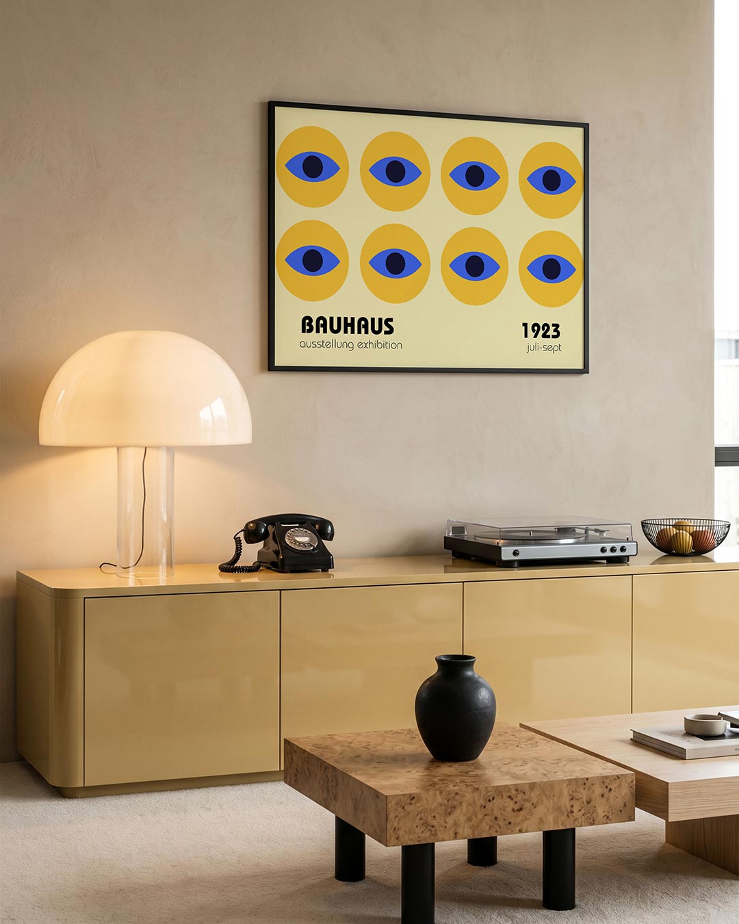 Oogvormen herhaling – moderne Bauhaus wandkunst als poster