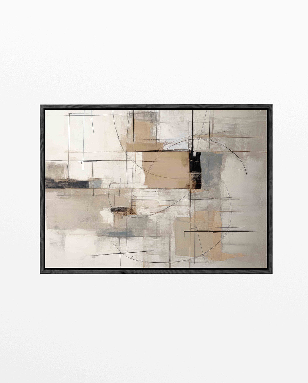 Geometrische lijnen compositie – Geometrische – liggend abstract kunstwerk