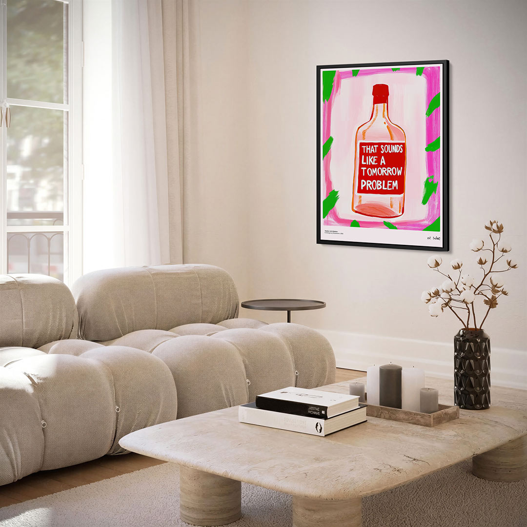 Kleurrijke fles illustratie – kunstwerk als stijlvolle wanddecoratie