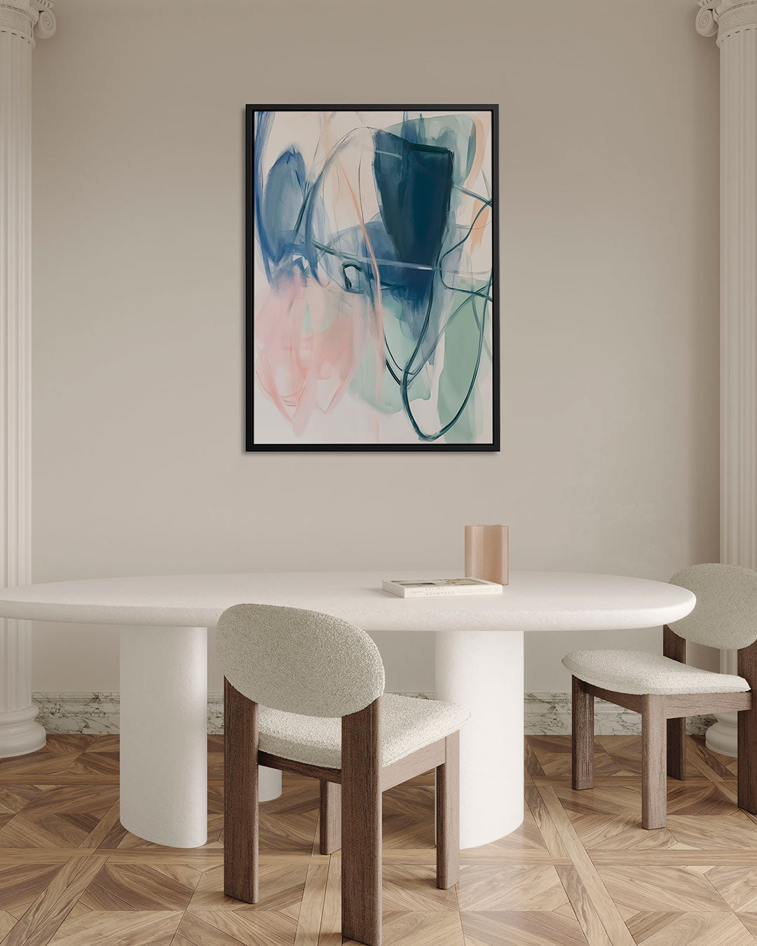 Vloeiende kleurcompositie – staand wanddecoratie kunstwerk