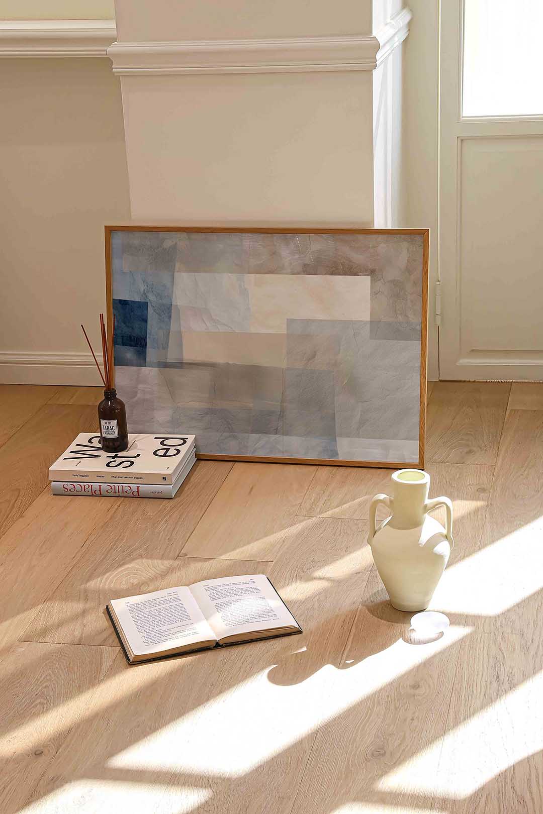 Abstracte lagen – liggende abstracte wanddecoratie van WallArtistic