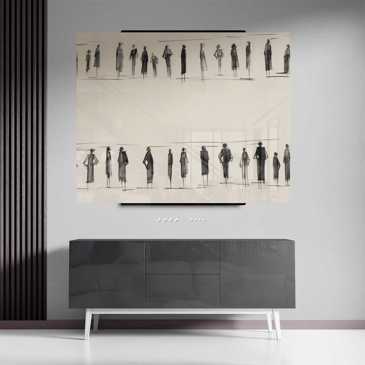 Elegante Schaduwfiguren – plexiglas kunstwerk als wanddecoratie