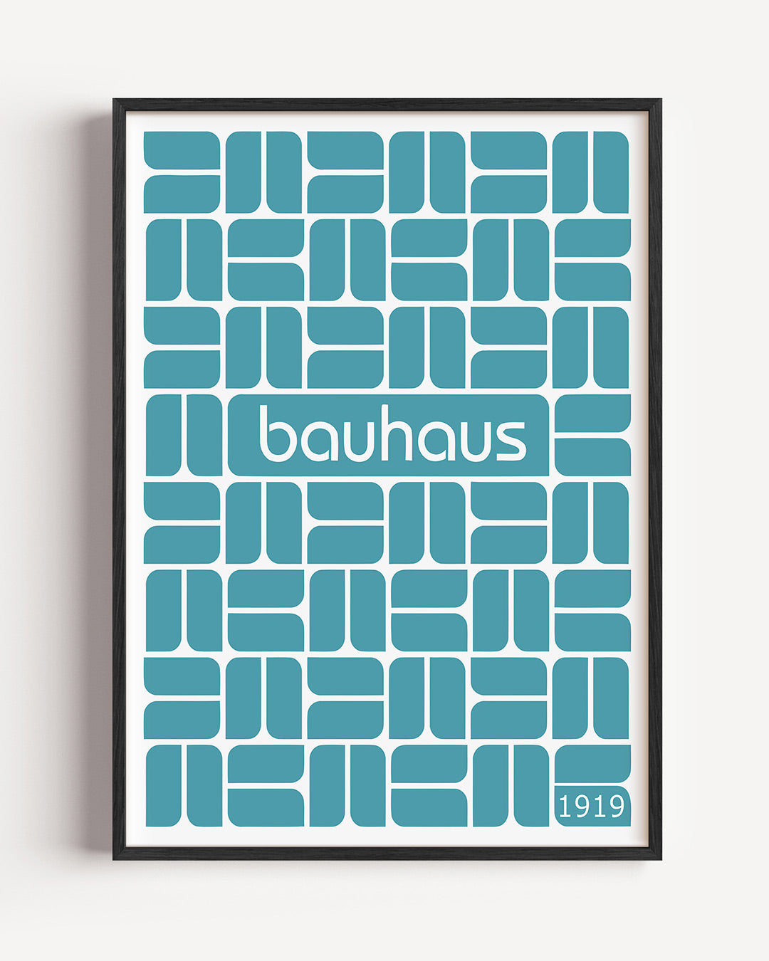 Vormritme en kleur – staande Bauhaus poster als wanddecoratie