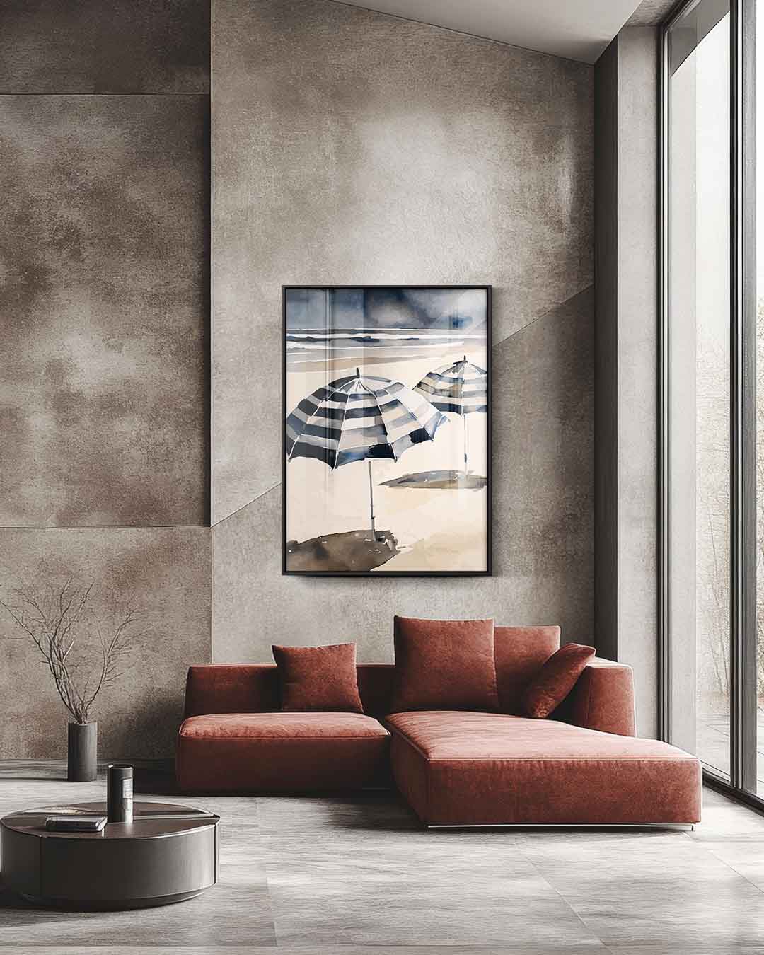 Strandparaplu Paradijs – staande wandkunst voor woonkamer of interieur