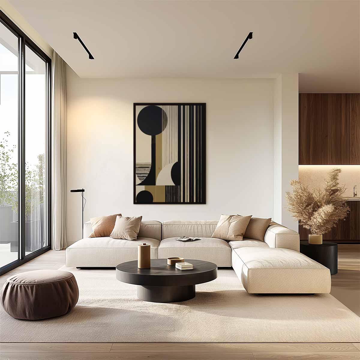 Moderne Geometrische Abstractie – plexiglas wanddecoratie in portret formaat