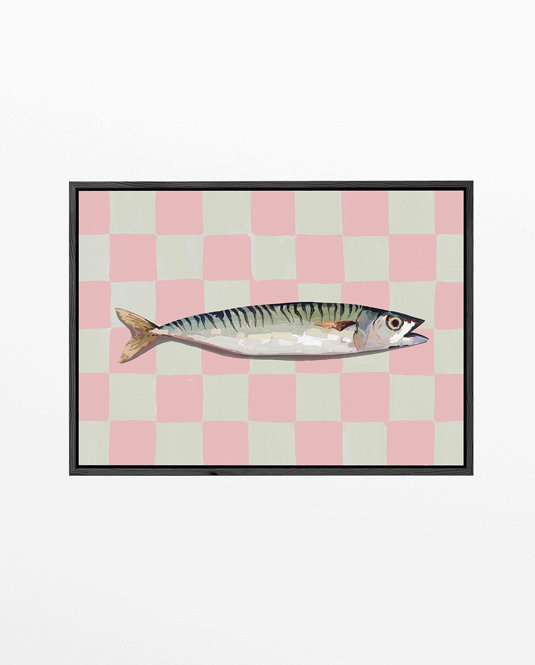 Vis op geruit patroon – liggend keuken kunstwerk