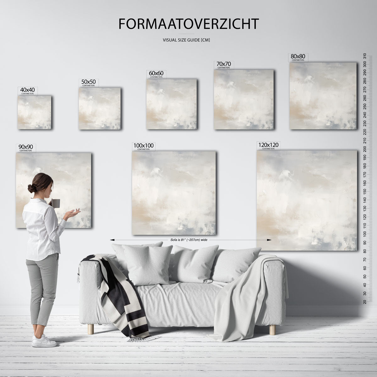 Abstracte wolken – vierkante muurposter met abstracte vormen
