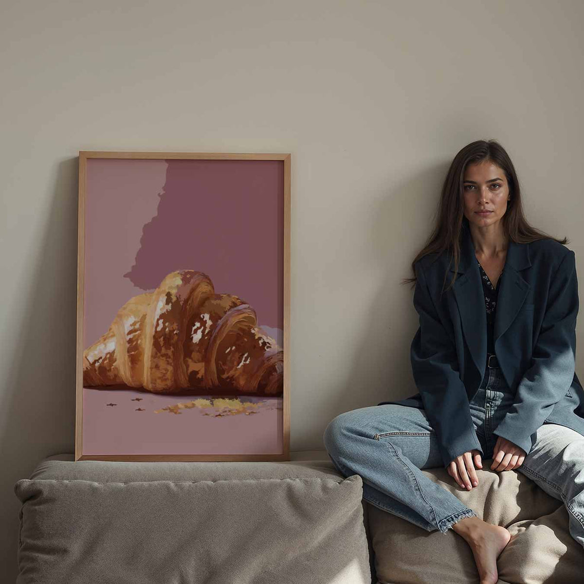 Stijlvolle Croissant – staande keuken wanddecoratie van WallArtistic