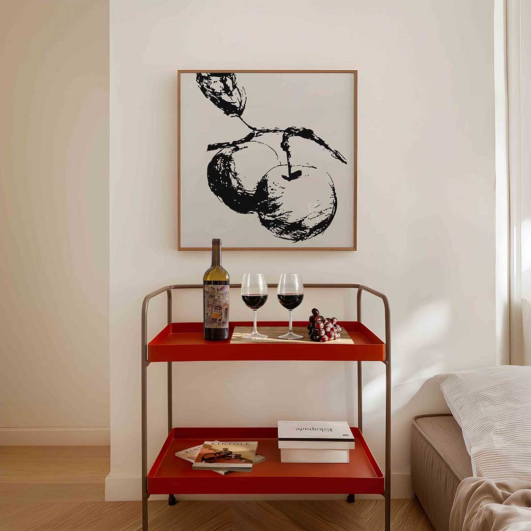 Twee appels – vierkante keuken wanddecoratie van WallArtistic