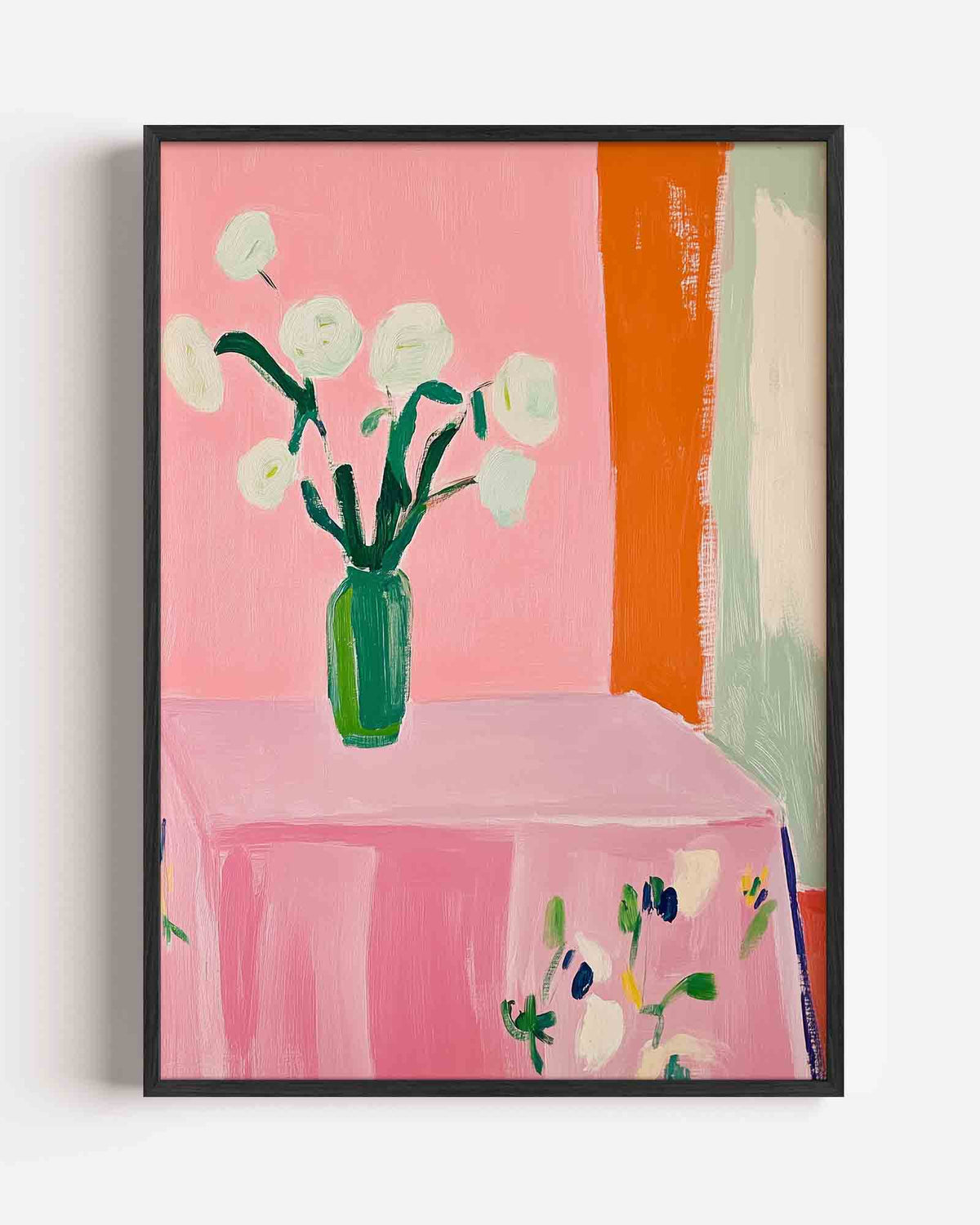 Bloemen in vaas – moderne portret poster als wanddecoratie