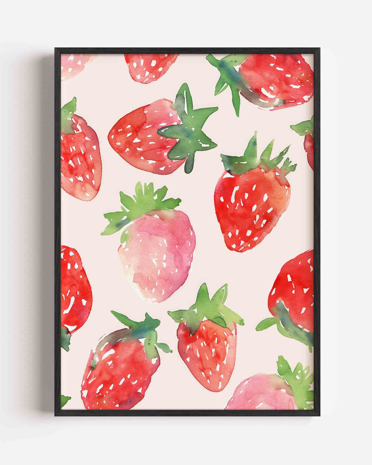 Aardbeien patroon – kids portret poster als wanddecoratie