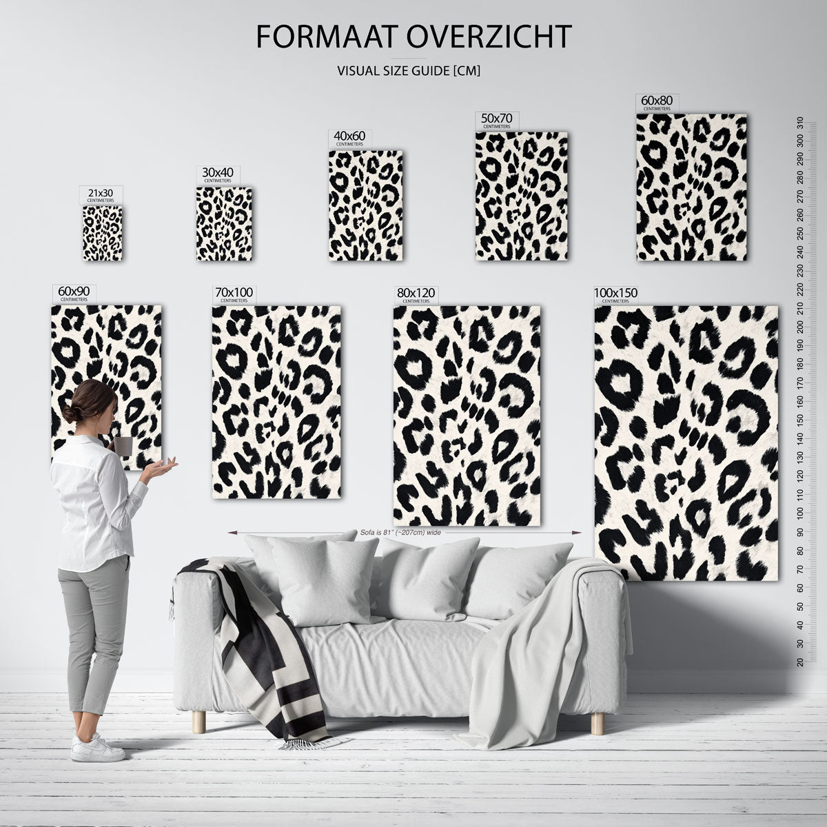 Luipaardpatroon – staande muurposter met safari thema