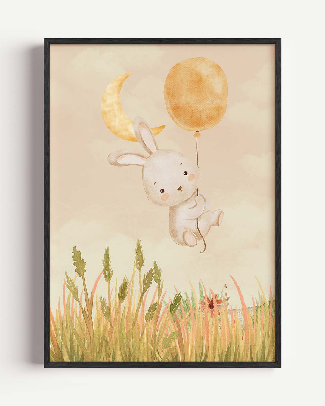 Dromerige Konijn Kinderkamer – kids portret poster als wanddecoratie