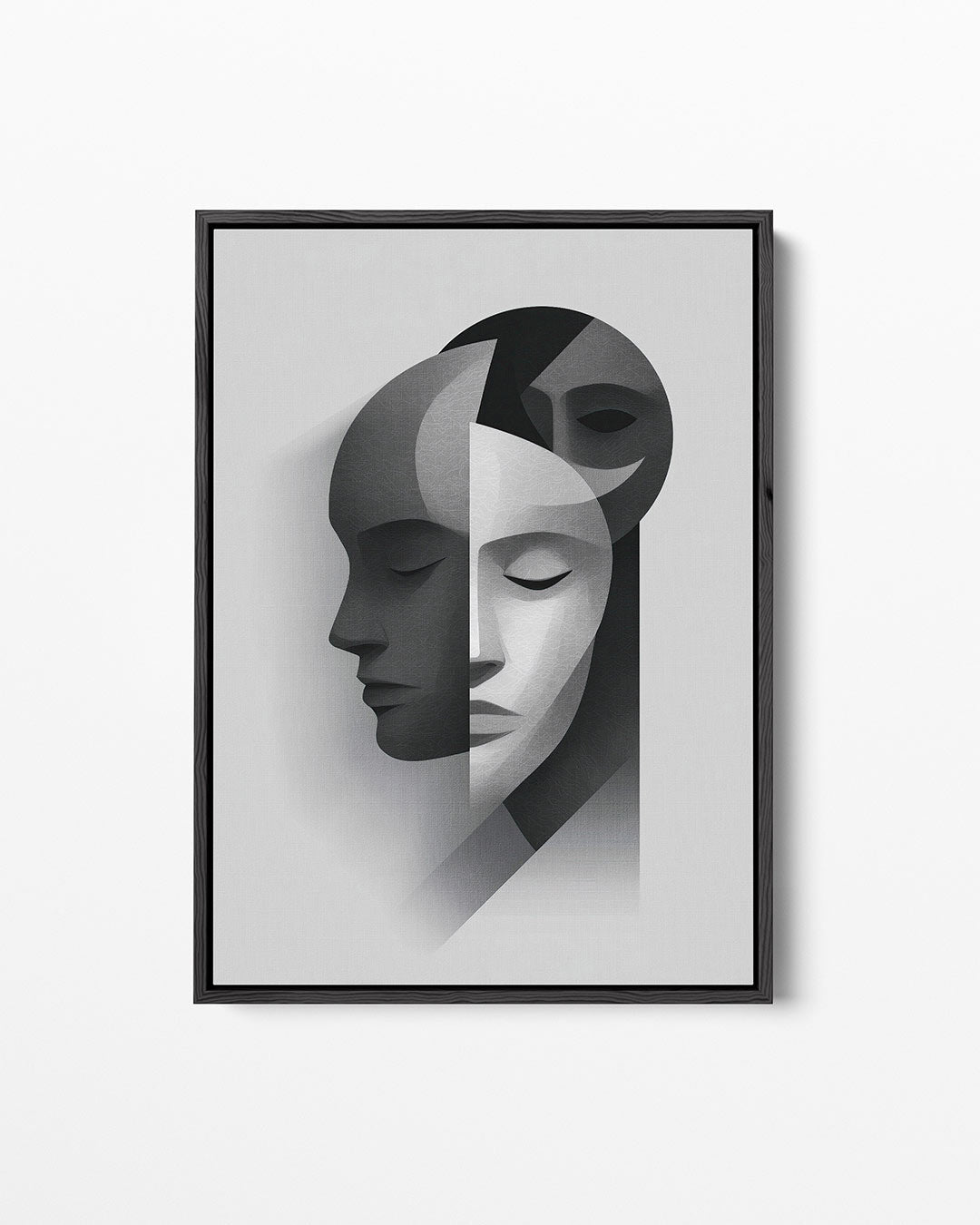 Geometrische gezichten – staand wanddecoratie kunstwerk