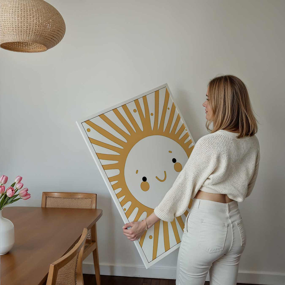 Zonnige Glimlach – kids poster als vrolijke staande wanddecoratie
