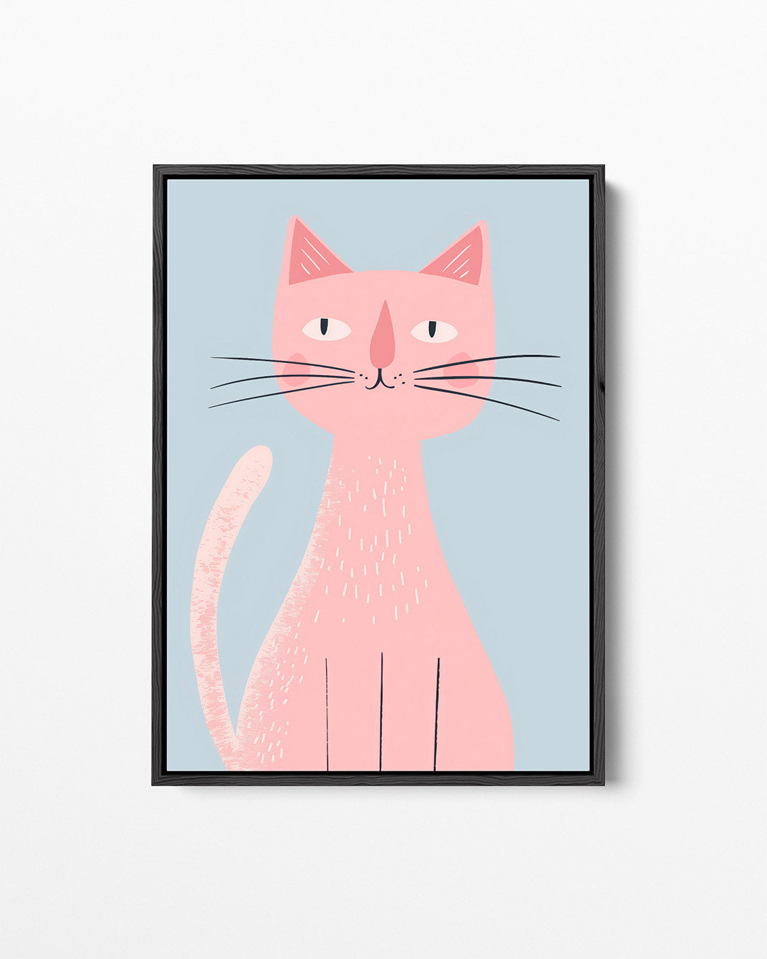 Speelse kat illustratie – staand wanddecoratie kunstwerk
