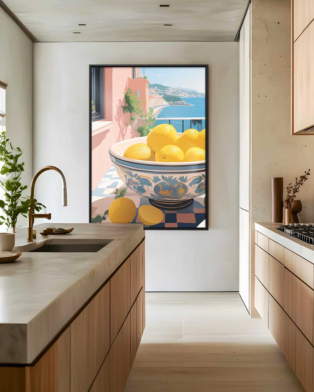 Zonnige Middellandse Zeevruchten – staand kunstwerk voor modern interieur