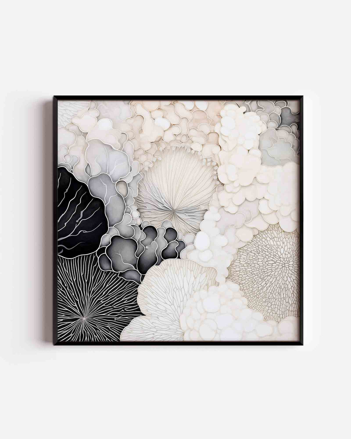 Organische vormen – zacht abstracte vierkante poster als wanddecoratie