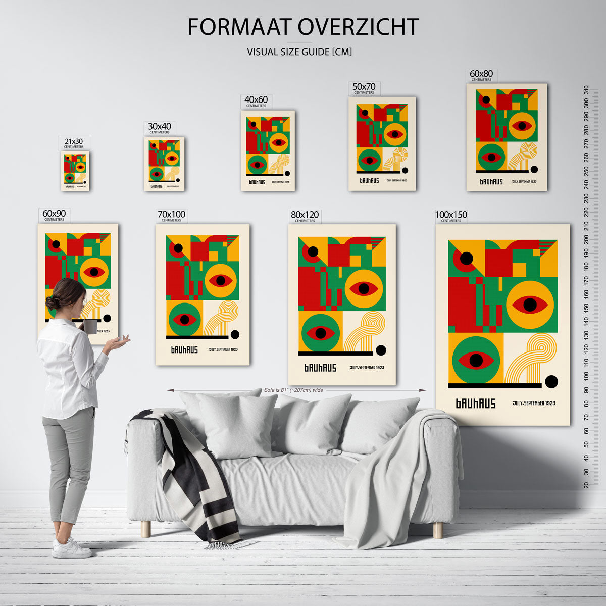 Vormen en vlakkenspel – geometrische poster in Bauhaus-stijl van WallArtistic